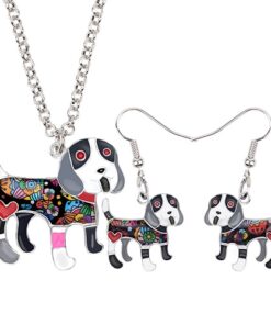Bonsny Enamel Alloy Cartoon Beagle Dog Earrings Necklace Jewelry Sets For Women Girls Pet Lovers Teen 4.jpg 640x640 4