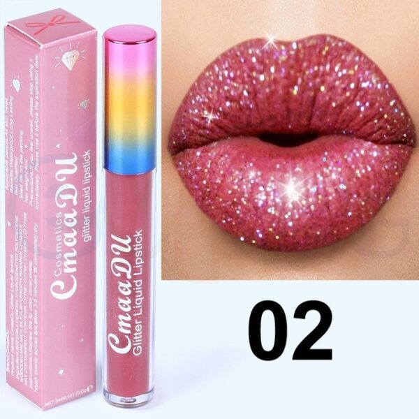 Cmaadu Shimmer Lipstick Glitter Lipgloss Tint Makeup Women Waterproof Long Lasting Party Pigment Glitter Diamond Liquid 1..jpg 640x640 1