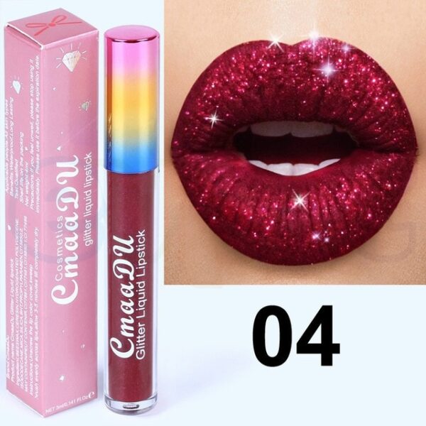 Cmaadu Shimmer Lipstick Glitter Lipgloss Tint Makeup Mga Babaye nga Waterproof Long Lasting Party Pigment Glitter Diamond Liquid 3.jpg 640x640 3