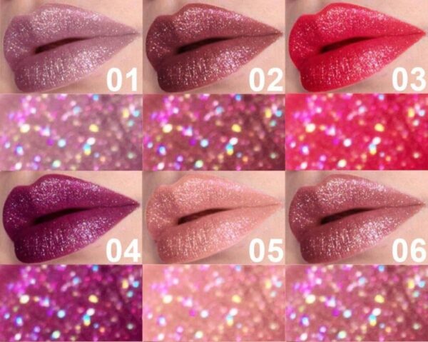 Cmaadu Shimmer Lipstick Glitter Lipgloss Tint Makeup Women Waterproof Long Lasting Party Pigment Glitter Diamond Liquid 5