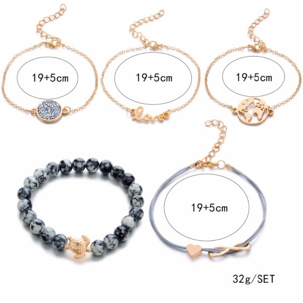 DIEZI Bohemian Turtle Charm Bracelets Bangles For Women Fashion Gold Color Strand Bracelets Sets Jewelry Party 1