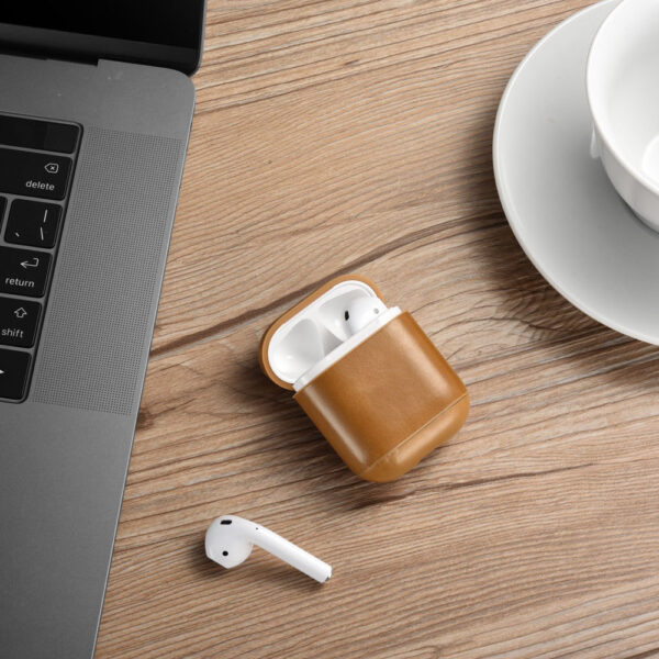 កាសស្តាប់ត្រចៀកសម្រាប់ Apple Airpods strap Leather with Buttons headphone Case Earphone accessories គម្របឥតខ្សែ 3