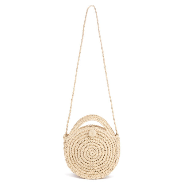 FGGS Round Paper rope Beach Bag Summer mini Vintage Handmade Crossbody straw Bag Girls Circle Rattan 5