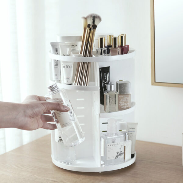 Fashion 360 degree Rotating Makeup Organizer Box Brush Holder Jewelry Organizer Case Jewelry Makeup Cosmetic Storage