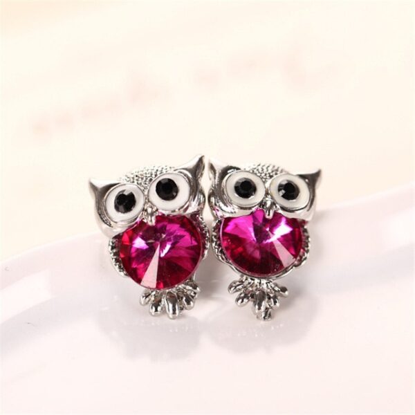 Fashion Cute Crystal Owl Girls Stud Earrings Para sa mga Babaye Vintage Gold Color Animal Statement Earrings Libre 1.jpg 640x640 1