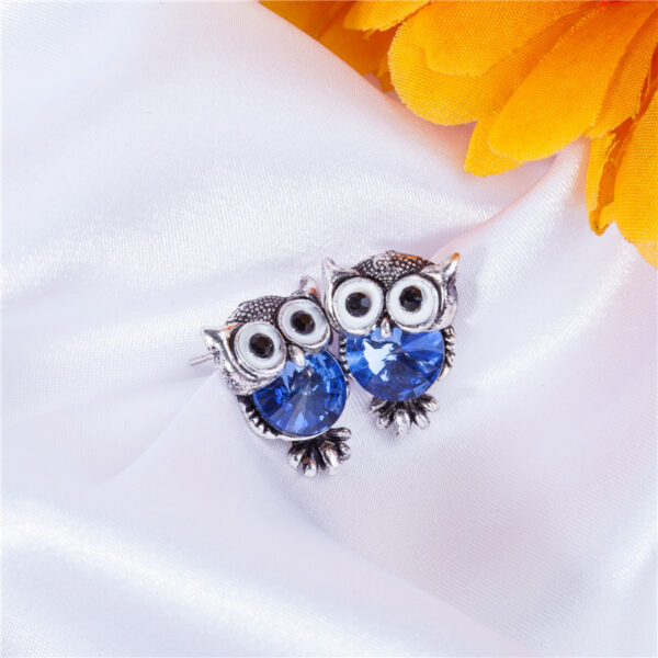 Fashion Cute Crystal Owl Girls Stud Earrings For Women Vintage Gold Color Animal Statement Earrings Free 4