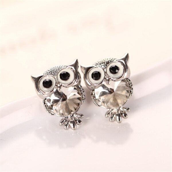 Fashion Cute Crystal Owl Girls Stud Earrings Para sa mga Babaye Vintage Gold Color Animal Statement Earrings Libre 5.jpg 640x640 5