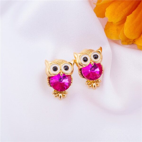 Fashion Cute Crystal Owl Girls Stud Earrings For Women Vintage Gold Color Animal Statement Earrings Free 7.jpg 640x640 7