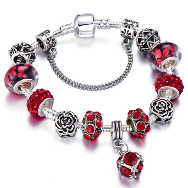 HOMOD Authentic Silver Plated 925 Crown Beads Key Crystal Heart Charm Gelang Cocok Untuk Gelang Pandora 6.jpg 640x640 6