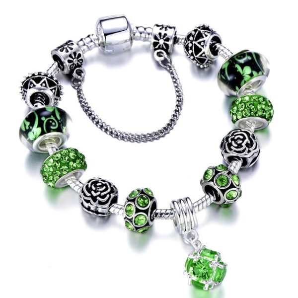 HOMOD Authentic Silver Plated 925 Crown Beads Key Crystal Heart Charm Bracelet Fits Pandora Bracelet For 7.jpg 640x640 7