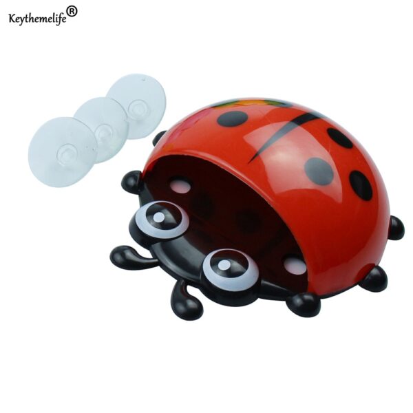 Ladybug Sucker Bata Kids Toothbrush Holder Suction Hooks Toothbrush Wall Suction Bathroom Sets 2