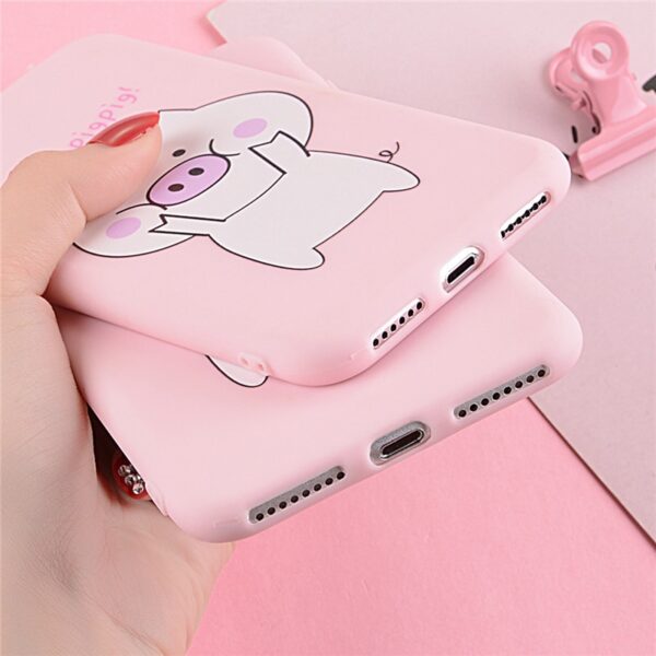 Lovebay Cartoon Pig For iPhone 6 6s 7 8 Plus X Phone Case Fashion Funny Soft 4