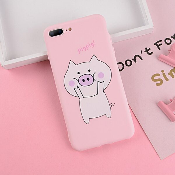 Ang Lovebay Cartoon Pig Alang sa iPhone 6 6s 7 8 Plus X Phone Case Fashion Nakakatawa