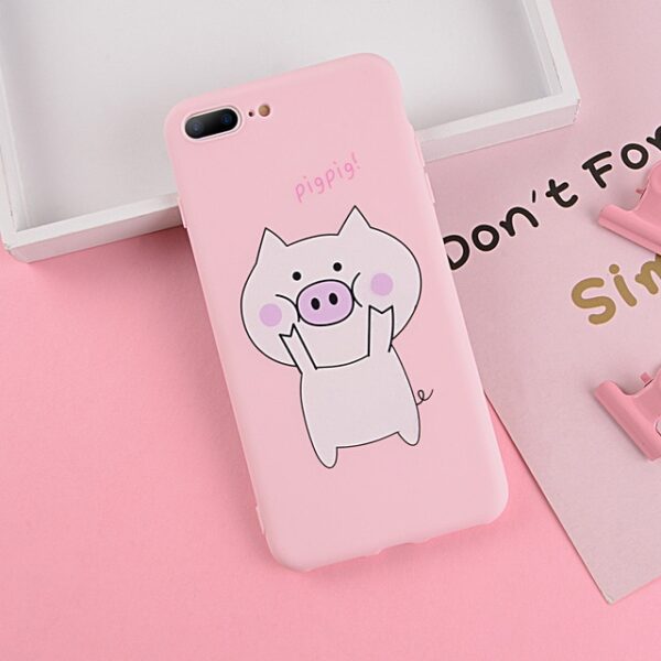 Lovebay Cartoon Pig For iPhone 6 6s 7 8 Plus X Phone Case Fashion Funny