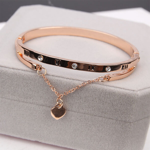 Luxury Famous Pandora Jewelry Rose Gold Stainless Steel Bracelets Bangles Female Heart Forever Love Charm Bracelet 1