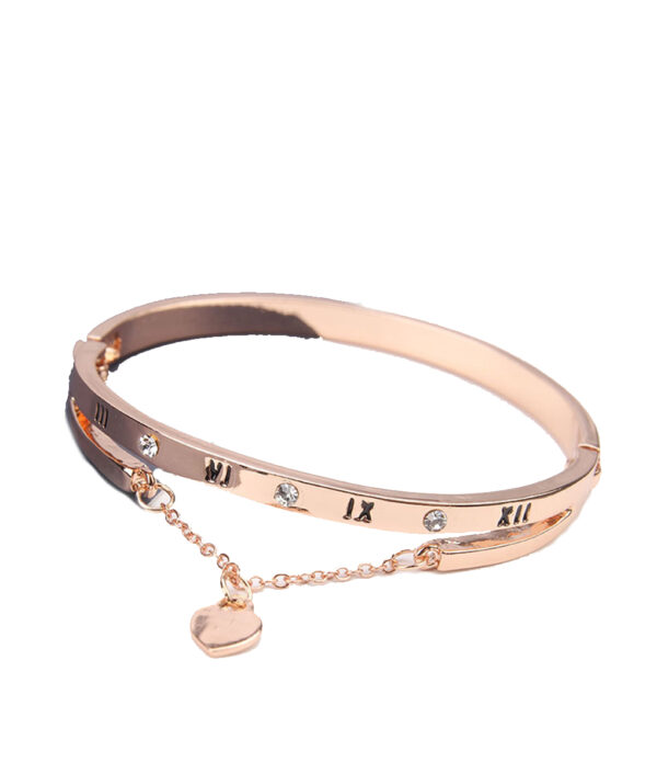 Luxury Famous Pandora Jewelry Rose Gold Stainless Steel Bracelets Bangles Female Heart Forever Love Charm Bracelet 3