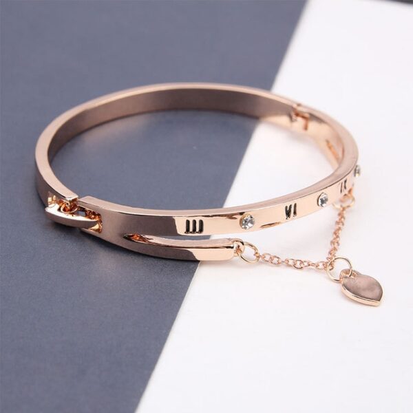 Luxury Famous Pandora Jewelry Rose Gold Stainless Steel Bracelets Bangles Female Heart Forever Love Charm