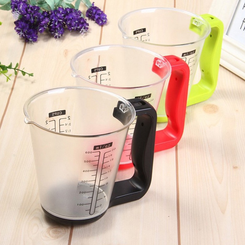 plastic digital measuring cup and spoons