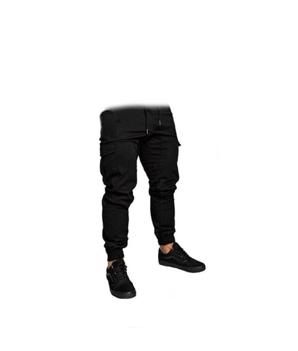 Mga Mens Multi pocket Cargo Pants Elastic Waist Hip Hop Fitness Pants Solid Color Casual Trousers 510x510 1 1