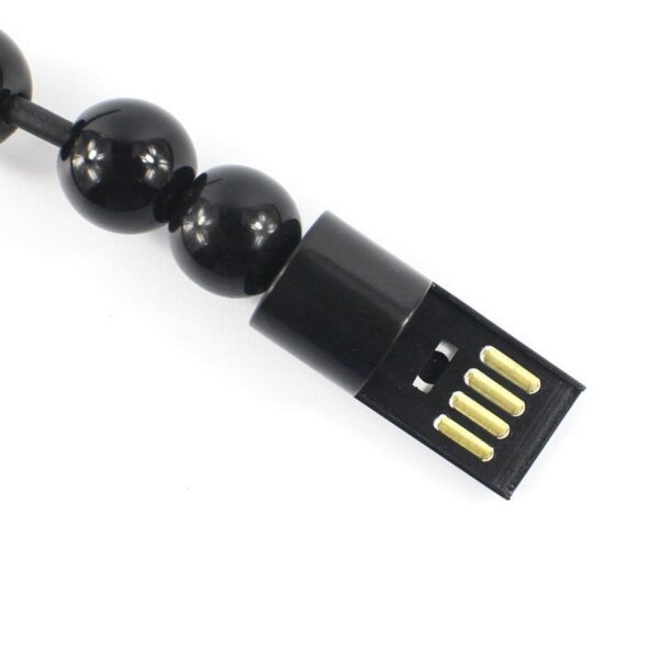 Micro USB2 0 Đồng bộ hóa dữ liệu USB một cách sáng tạo Cáp sạc hạt đeo tay Bộ sạc Màu tinh khiết cho iPhone 3