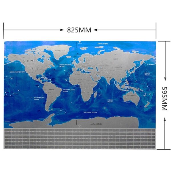 Bag-ong Disenyo sa Ocean Deluxe Scratch Maps Wall Stickers nga Luxury Edition sa World World Map Wall Decor Labing 2