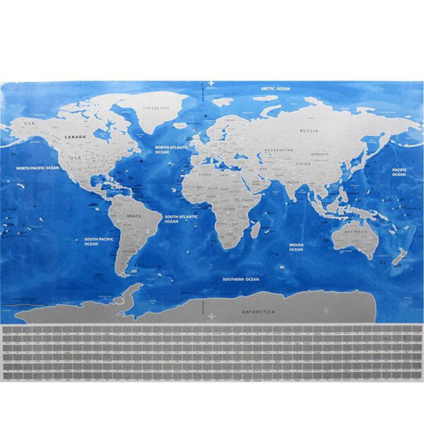 Bag-ong Disenyo sa Ocean Deluxe Scratch Maps Wall Stickers nga Luxury Edition sa World World Map Wall Decor Labing 5
