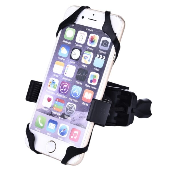 Phone Holder Bisikleta Motorbike Handlebar Mobile Phone Holder nga adunay Silicone Support Angayan sa tanan IOS Android 1