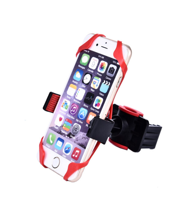 Telefonhalter Vëlo Moto Handlebar Handyshalter mat Silikon Support Geeignet fir all IOS Android 6