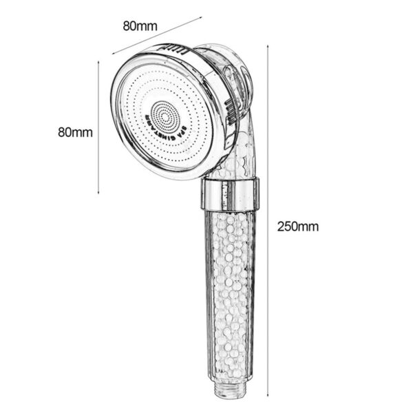 Spa Shower Nozzle Head Sprinkler Negative Ions Anion Temperature Sensor RGB Color Hand Held Spa Shower 5