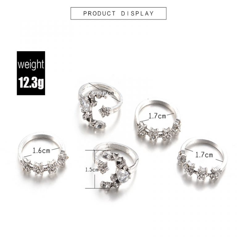 Antique Silver Geometric Finger Joint Ring JOOPZY