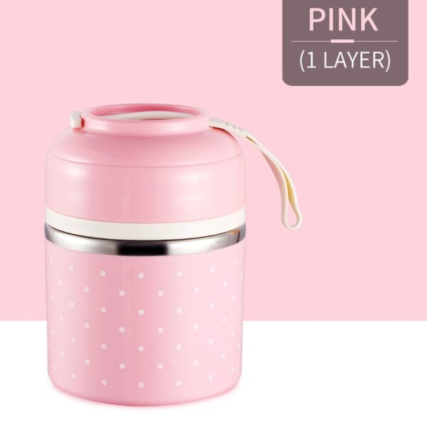 WORTHBUY Cute Japanese Thermal Lunch Box Leak Proof Stainless Steel Bento Box Kids Portable Picnic