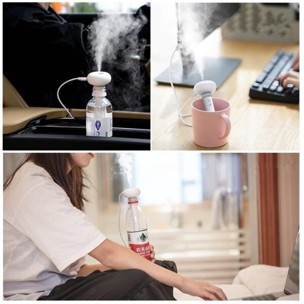 White Dismountable Air Humidifier for Home Office Portable USB Aroma Diffuser Car Mist Maker Ultrasonic Humidifiers 3