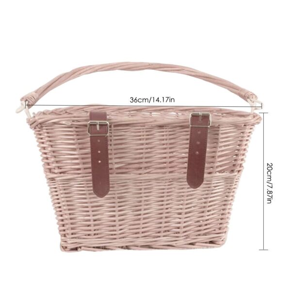 Wicker Front Handlebar Bike Basket Cargo Hand woven Beautiful Lines Sturdy And Durable Folk Craftsmanship Bicycle 5