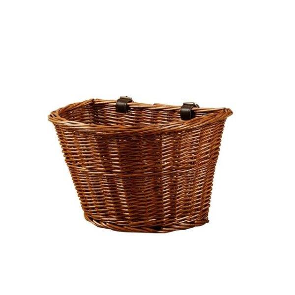 Wicker Front Handlebar Bike Basket Cargo Hinabol sa kamot Matahum nga mga Linya Lig-on Ug Malungtaron nga Folk Craftsmanship