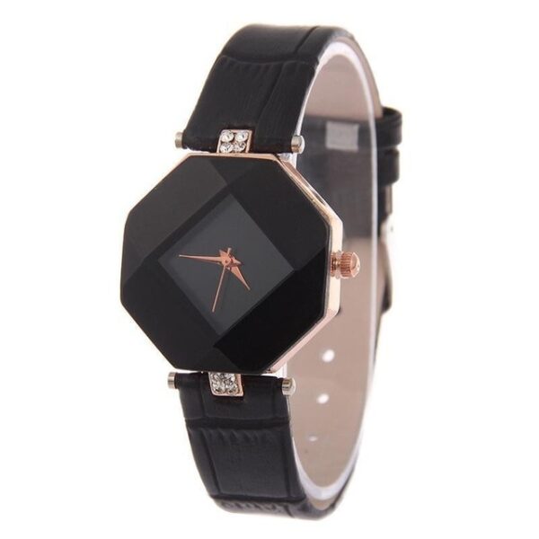 Mga Relo sa Babaye nga Gem Cut Geometry Crystal Leather Quartz Wristwatch Fashion Dress Relo Mga Regalo sa Babaye Relogio 3.jpg 640x640 3