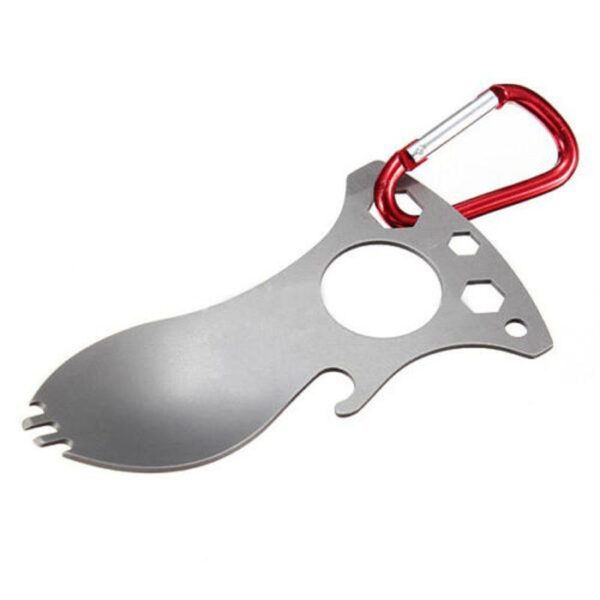 1pcs Hot Shitje çelik inox Taktike Spork Spoon Pirun Kampingu Komplete udhëtimi për mbijetesë në natyrë EDC 1