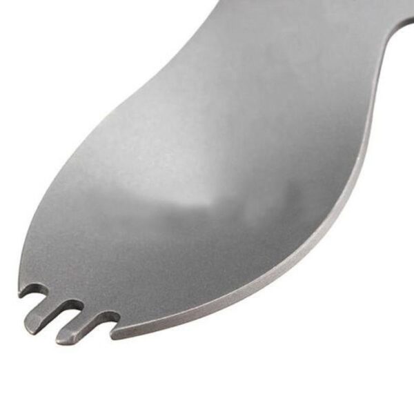 1Pcs Vann cho Nerjaveèi taktik Spork kiyè Fork Kan Multitool siviv Deyò Vwayaj Twous EDC 2