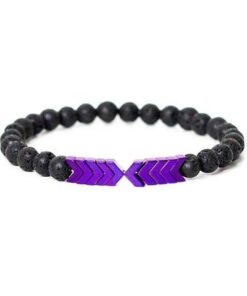 1pcs Volcanic Lava Stone Essential Oil Diffuser Bracelets Bangle Healing Balance Yoga magnet arrow Beads Bracelet 1