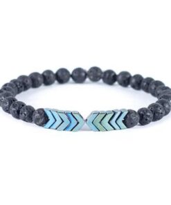 1pcs Volcanic Lava Stone Essential Oil Diffuser Bracelets Bangle Healing Balance Yoga magnet arrow Beads Bracelet 2