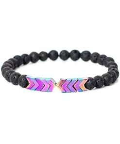 1pcs Volcanic Lava Stone Essential Oil Diffuser Bracelets Bangle Healing Balance Yoga magnet arrow Beads Bracelet 3