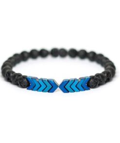1pcs Volcanic Lava Stone Essential Oil Diffuser Bracelets Bangle Healing Balance Yoga magnet arrow Beads Bracelet 4