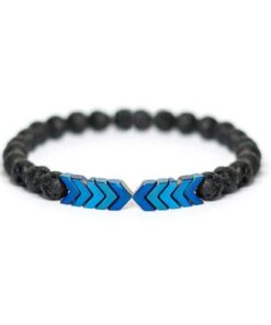 1pcs Volcanic Lava Stone Essential Oil Diffuser Bracelets Bangle Healing Balance Yoga magnet arrow Beads Bracelet 4