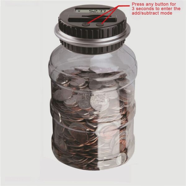 2 5L Piggy Bank Counter Coin Electronic Digital LCD Counting Coin Money Saving Box Jar Coins 5