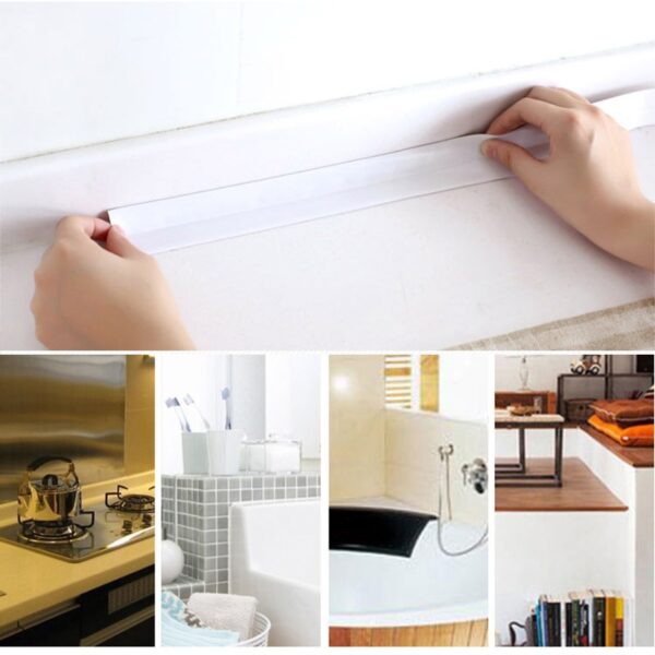 3 2mx3 8cm Banyo nga Banyo sa Balay Kusina PVC Wall Stickers Art Sealing Strip Sealant Tape Mildew 5