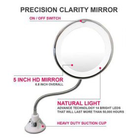 10X Magnification 360-Degree Flexible Light Up Mirror - image 7