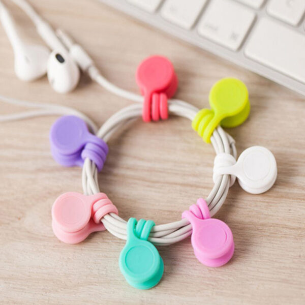 3pcs pack Cute Magnet Earphone Cable Holder Clips Korean Kawaii Stationary Cord Winder Organizer Desk Accessory 1 2