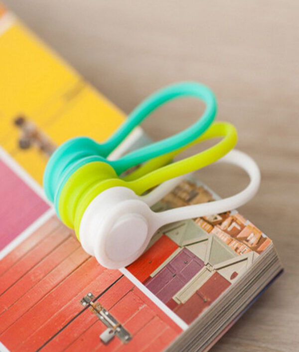 Pecyn 3pcs 'n giwt Magnet Clustffon Cable Cable Clipiau Corea Kawaii Cord llonydd Trefnydd Weindiwr Desg Affeithiwr 2 2