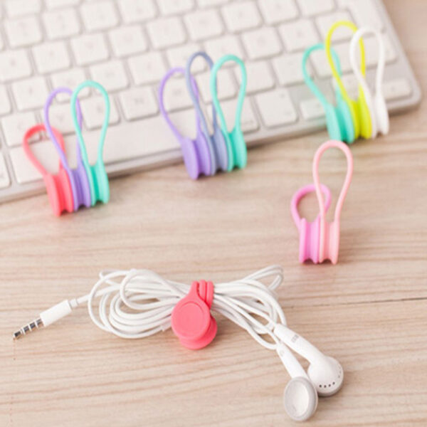 3pcs pack Cute Magnet Earphone Cable Holder Clips Korean Kawaii Stationary Cord Winder Organizer Desk Accessory 6