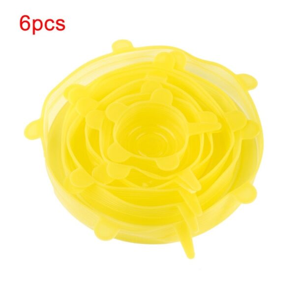 6Pcs Set Universal Silicone Stretch Lids Vacuum Seal Suction Cover Sealer Bowl Pitsa ea Silicone Cover kitchen 3.jpg 640x640 3