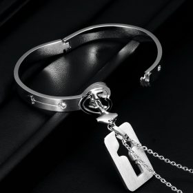 Heart Lock Bracelet & Key Necklace - image 2